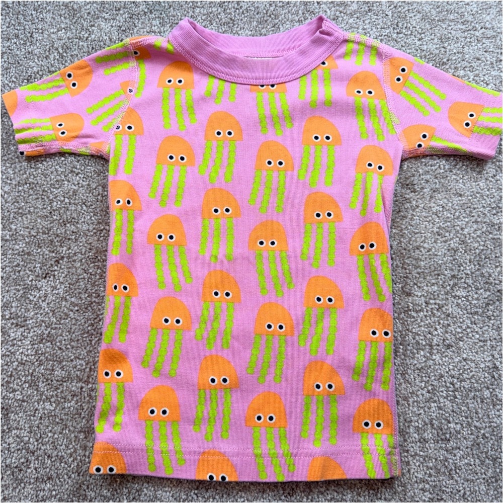 Hanna‎ Andersson Pink Jellyfish Organic Cotton Pajama Top Kids US 4 100cm